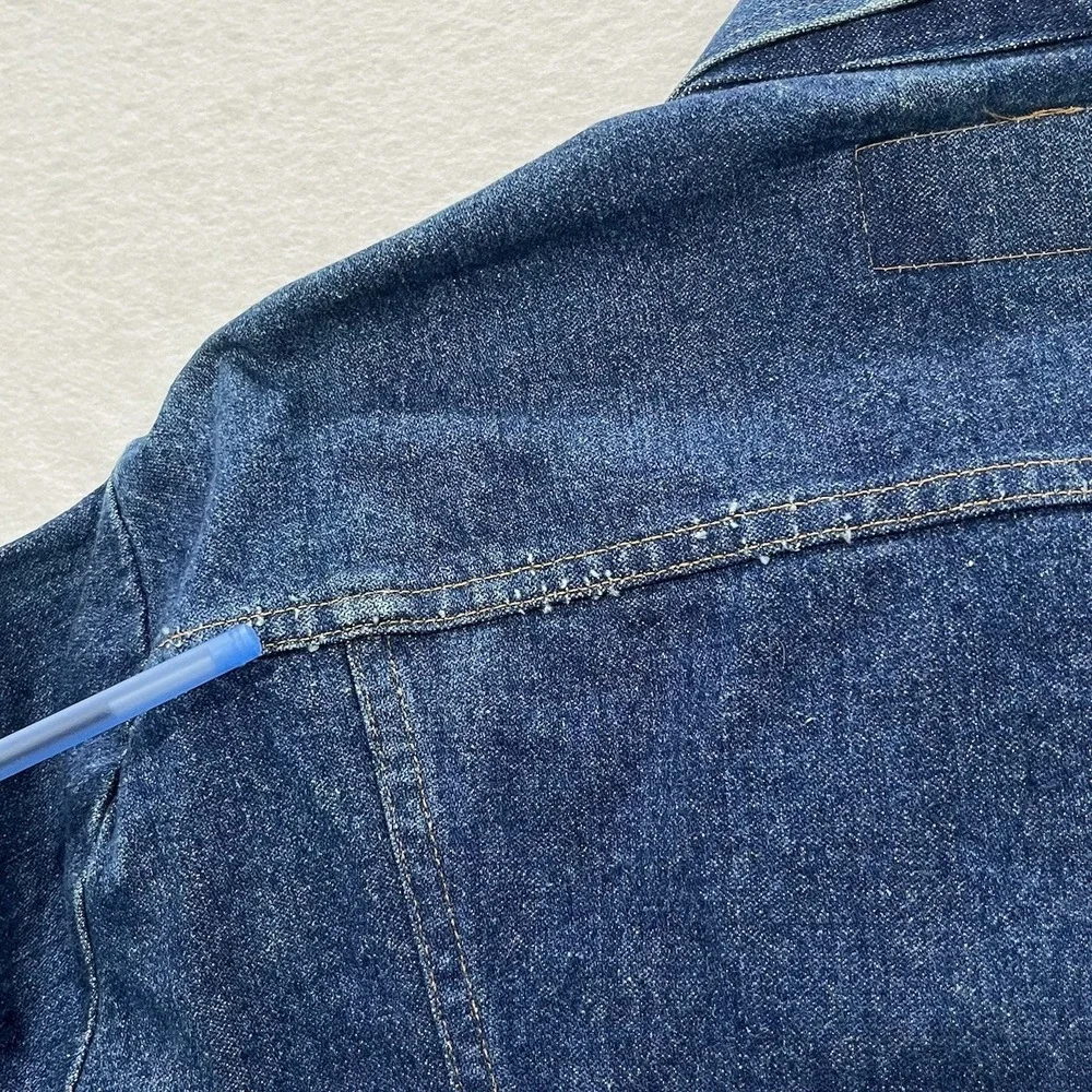 Vintage Wrangler Denim Western Trucker Jacket Coat Size 42 80s 90s M159 74140NV
